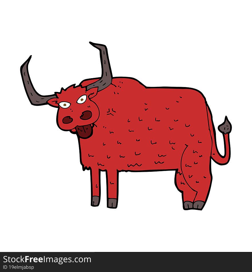 cartoon hairy cow