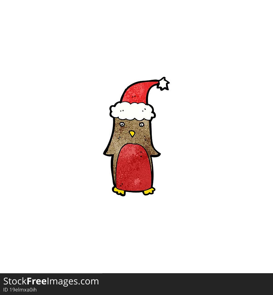 cartoon christmas robin