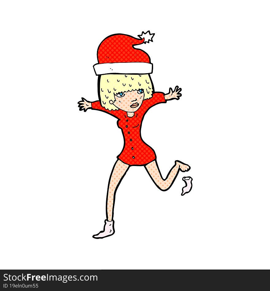 cartoon woman excited for christmas