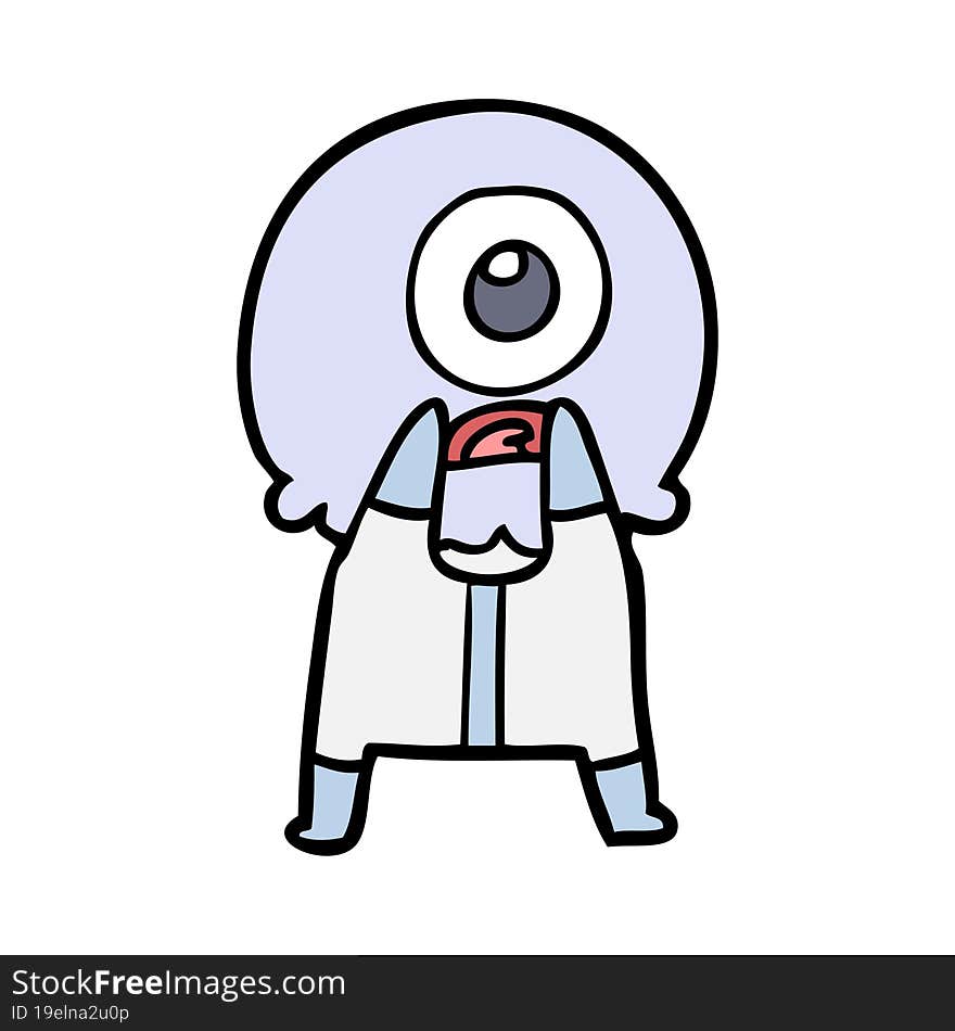 cartoon cyclops alien spaceman. cartoon cyclops alien spaceman