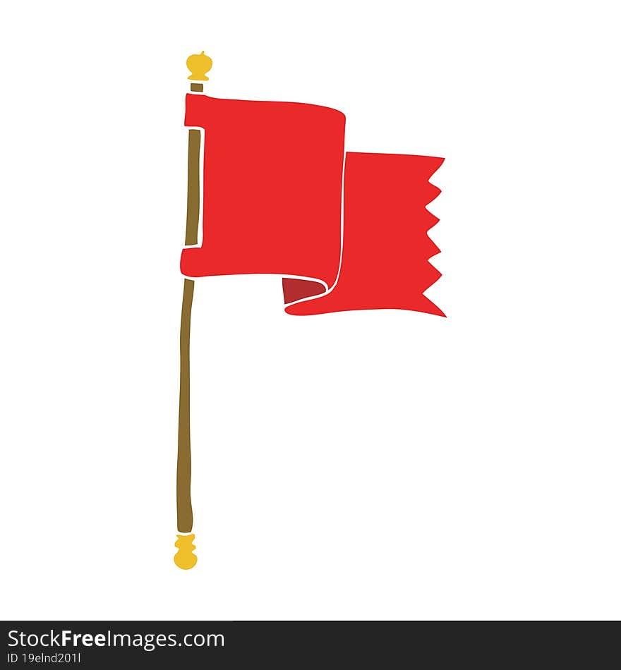 Cartoon Doodle Waving Flag