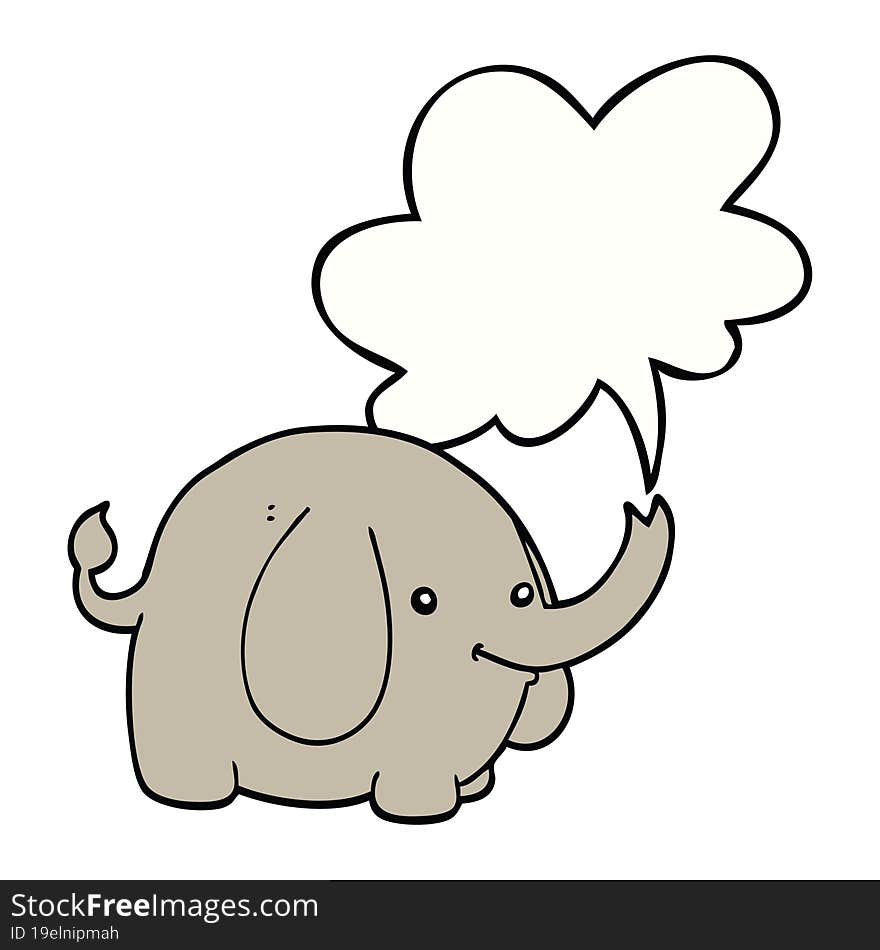 cartoon elephant and speech bubble