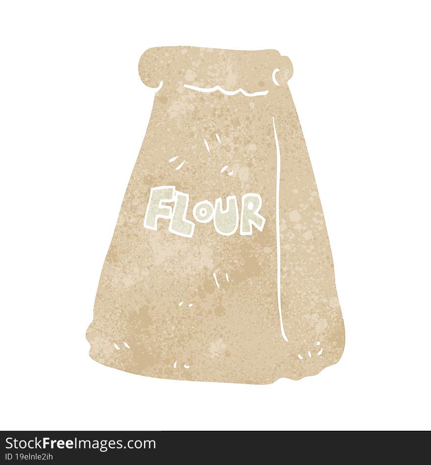 retro cartoon bag of flour