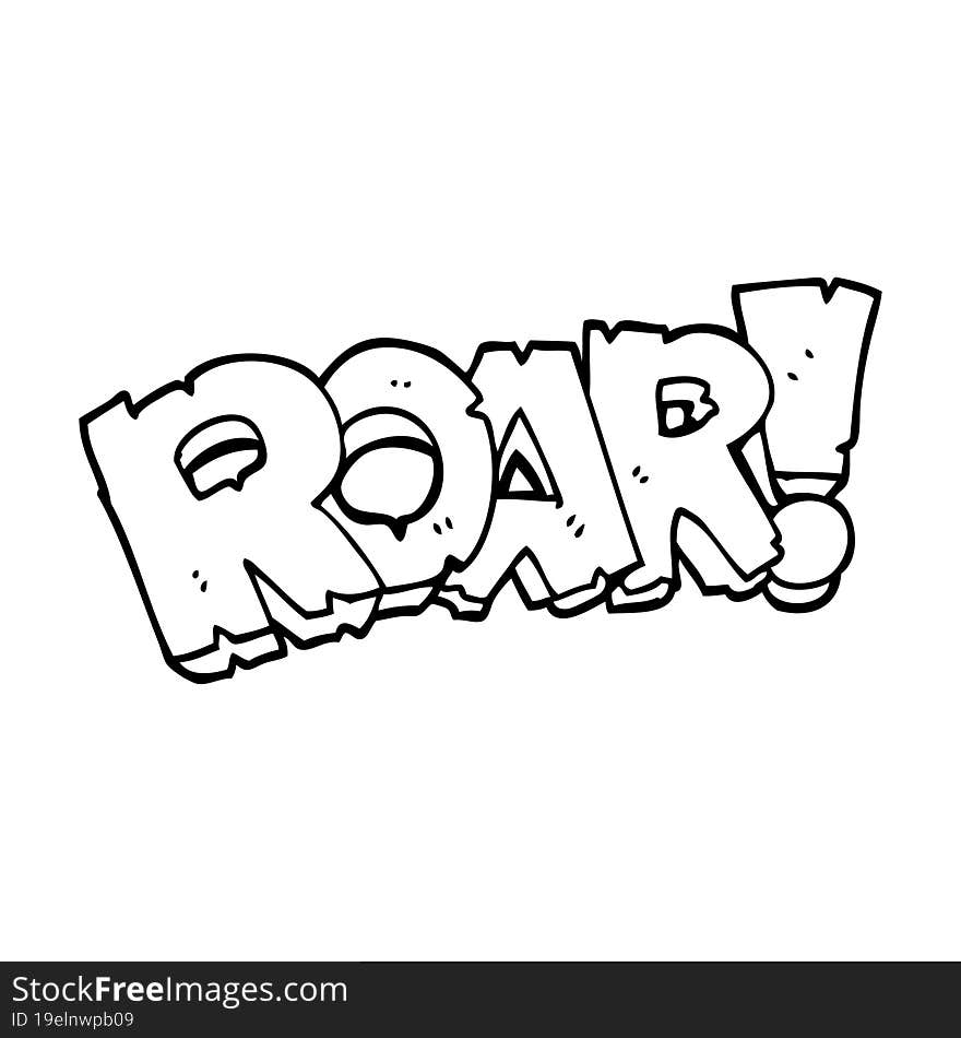 line drawing cartoon roar sign