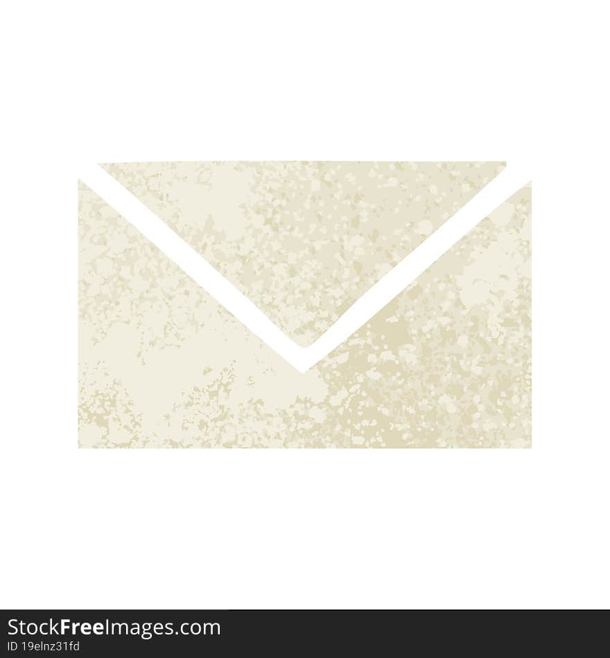 retro illustration style cartoon of a paper envelope