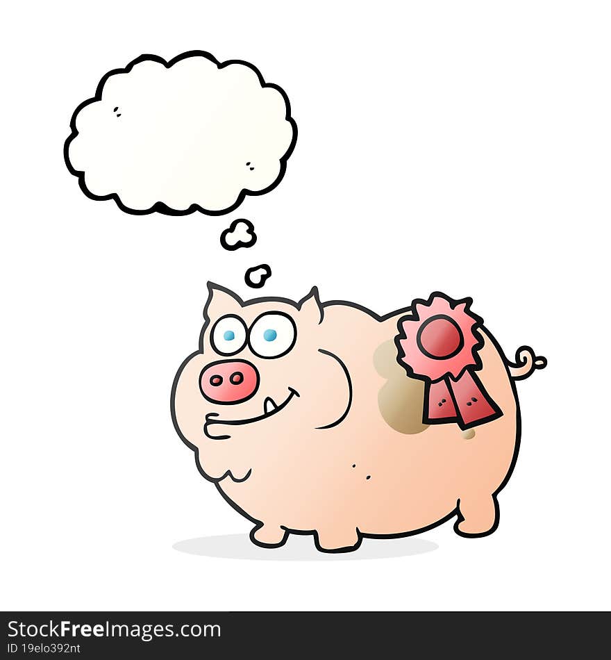 Thought Bubble Cartoon Prize Winning Pig