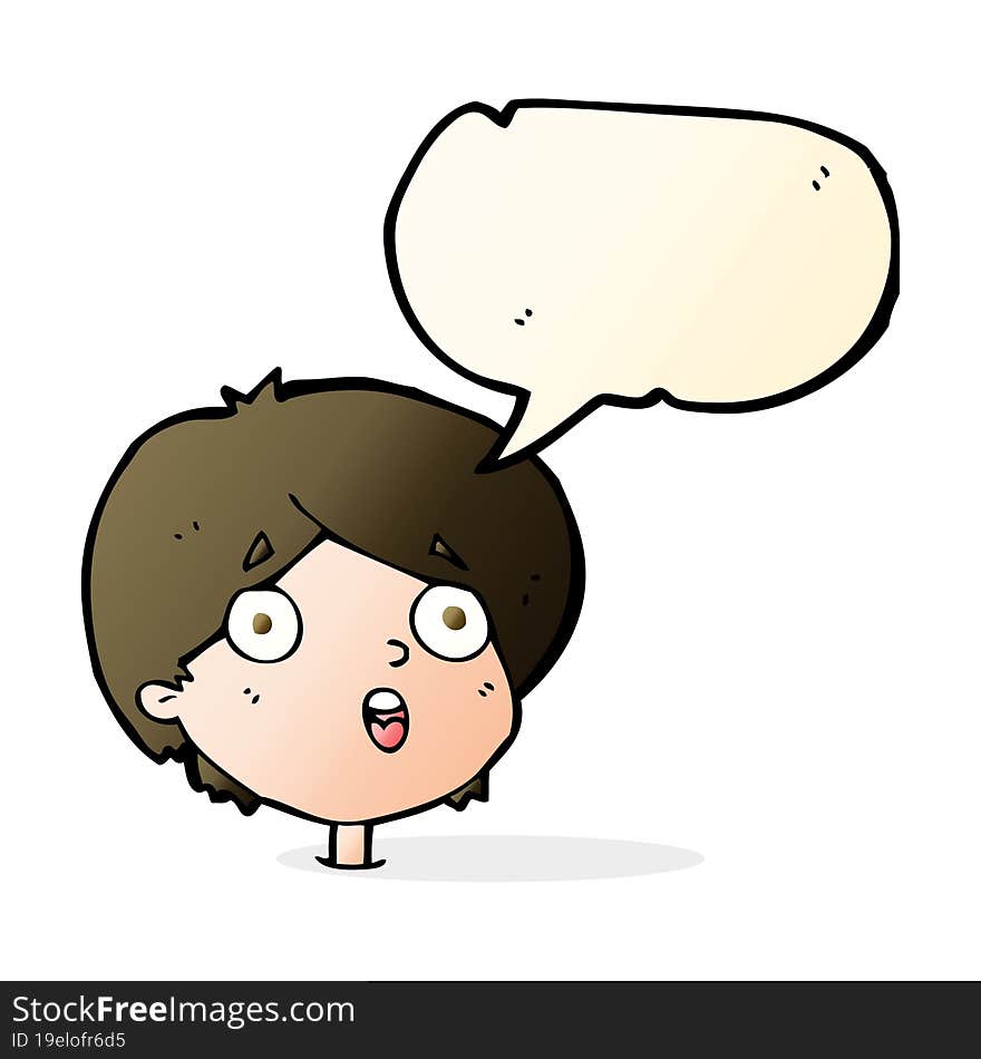 Cartoon Amazed Expression With Speech Bubble