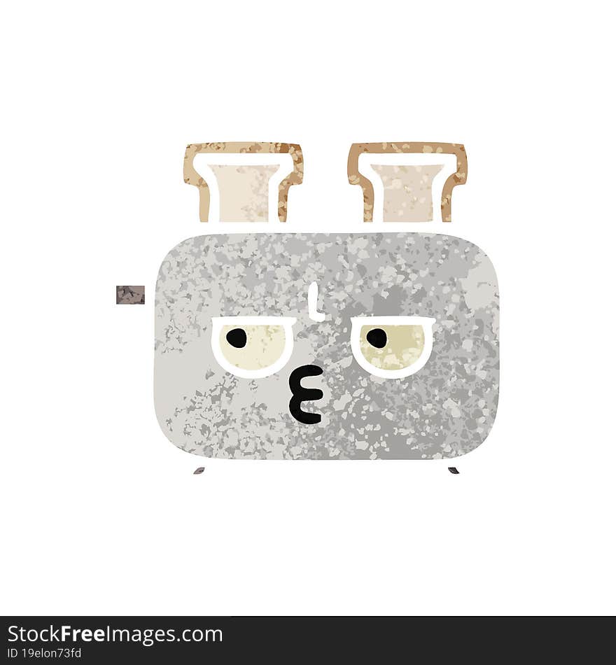 retro illustration style cartoon of a of a toaster