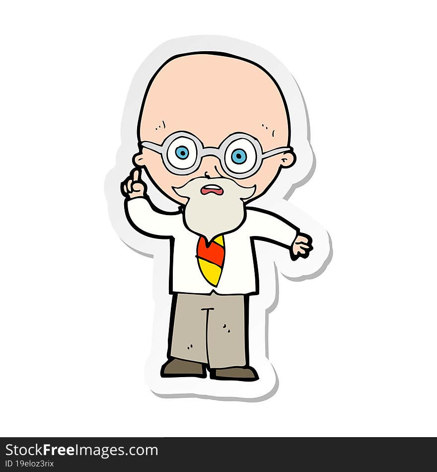 sticker of a cartoon professor