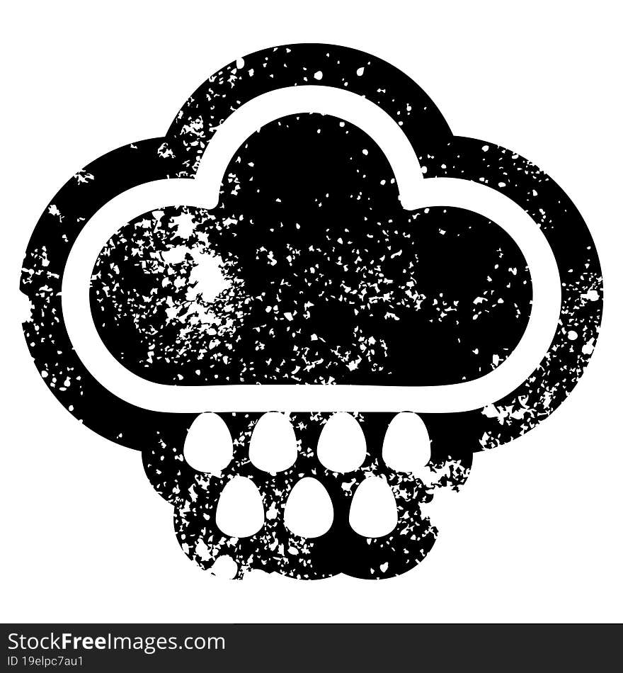 rain cloud distressed icon