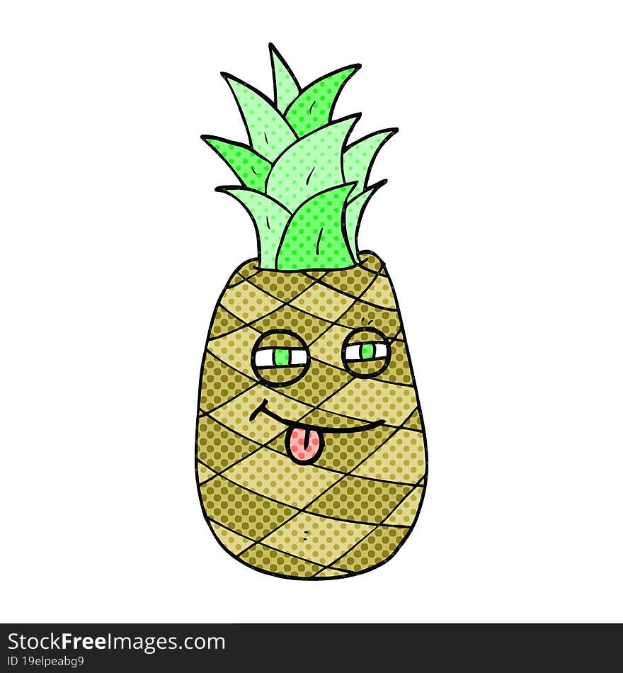 comic book style cartoon pineapple