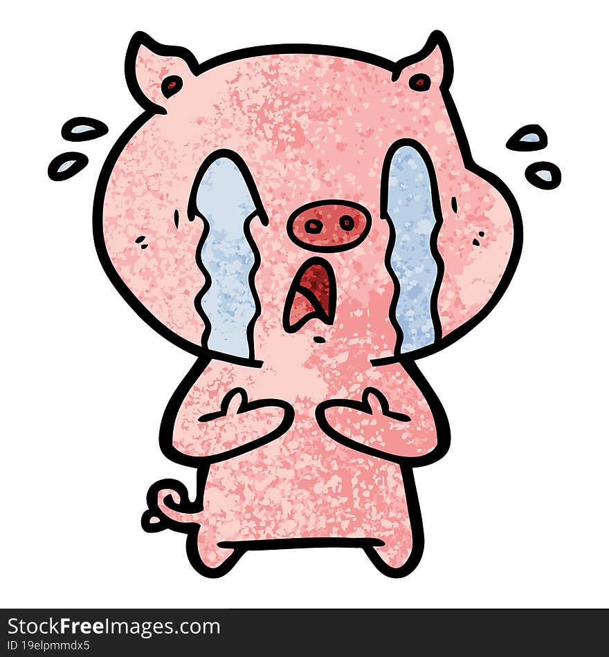 crying pig cartoon. crying pig cartoon