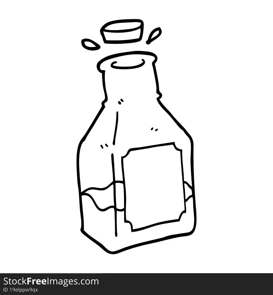 Line Drawing Cartoon Drink In Decanter