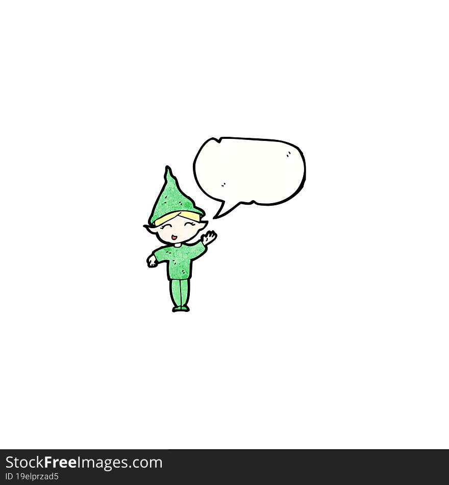 cartoon happy christmas elf