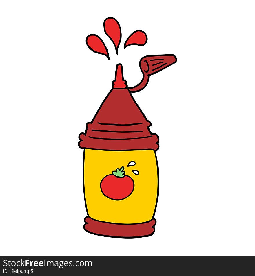 cartoon ketchup bottle