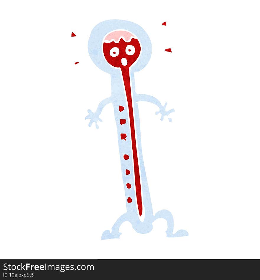 cartoon hot thermometer