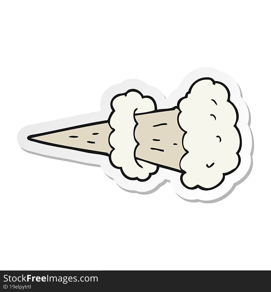 sticker of a cartoon smoke blast