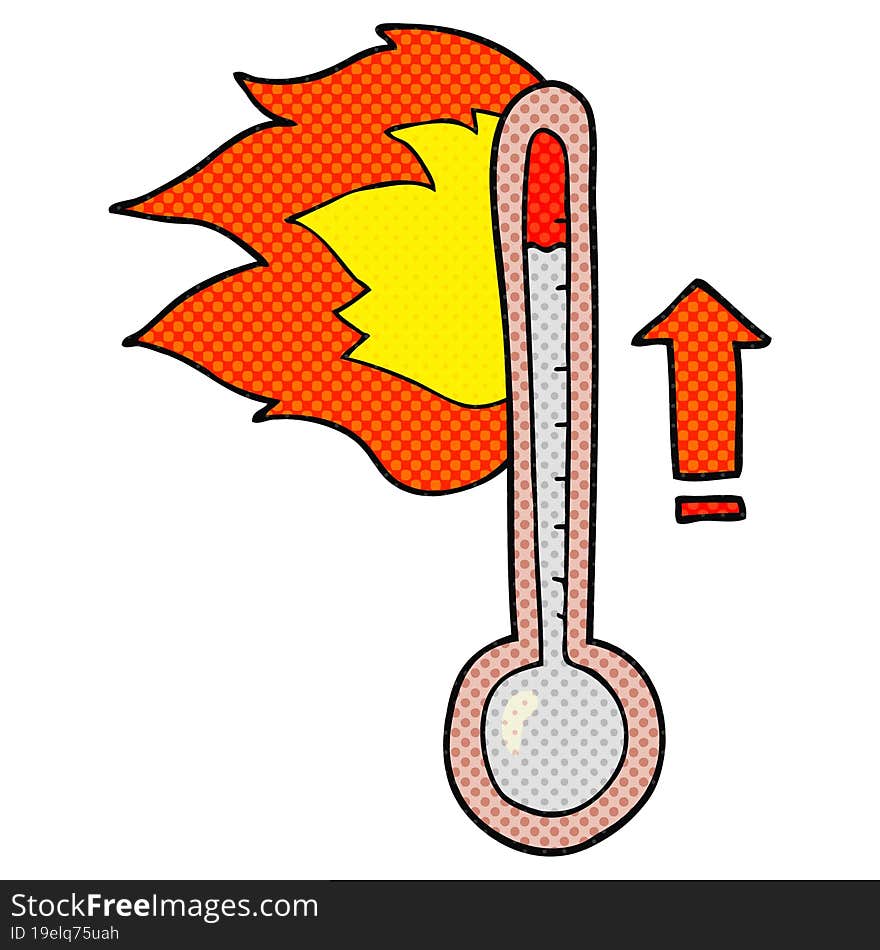 freehand drawn cartoon rising temperature