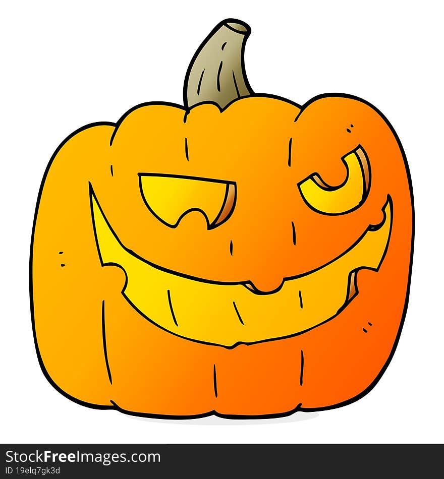 freehand drawn cartoon halloween pumpkin