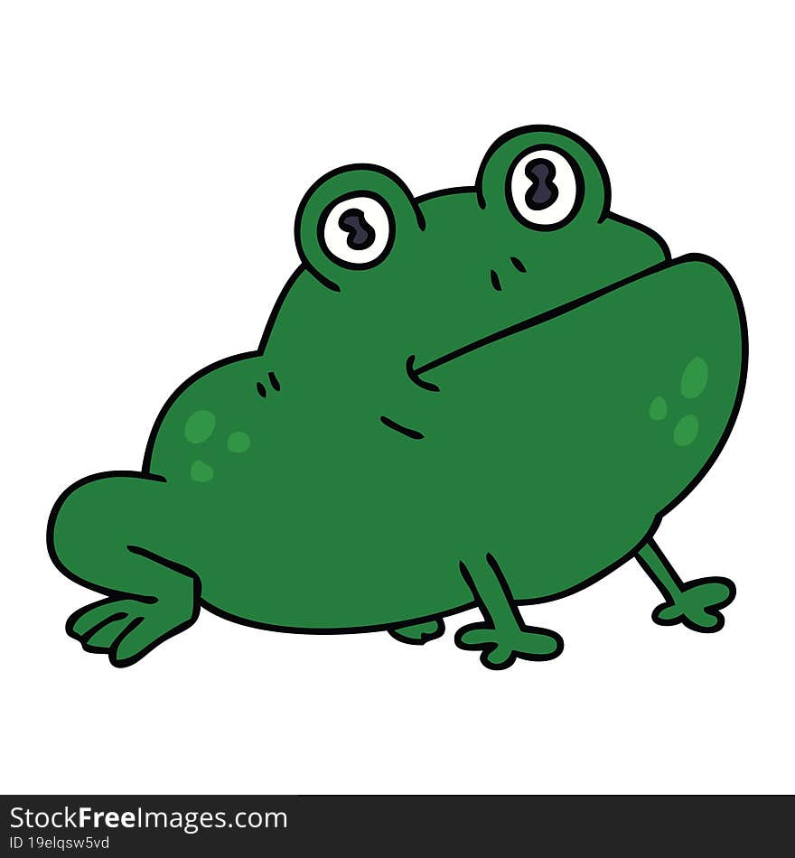 hand drawn quirky cartoon frog. hand drawn quirky cartoon frog