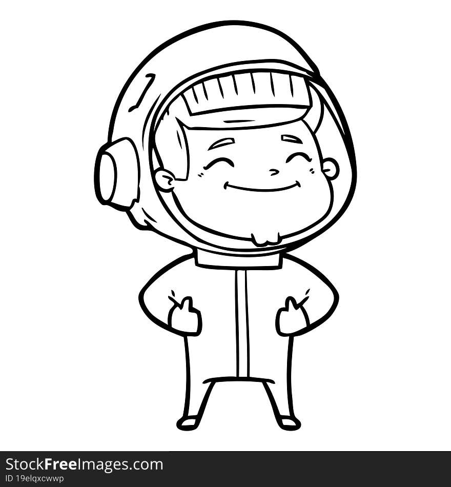 happy cartoon astronaut. happy cartoon astronaut