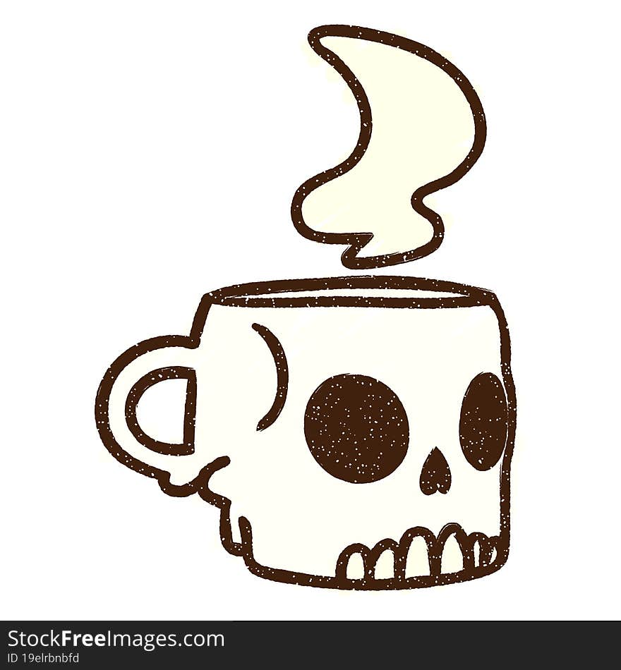 Skull Mug Chalk Drawing