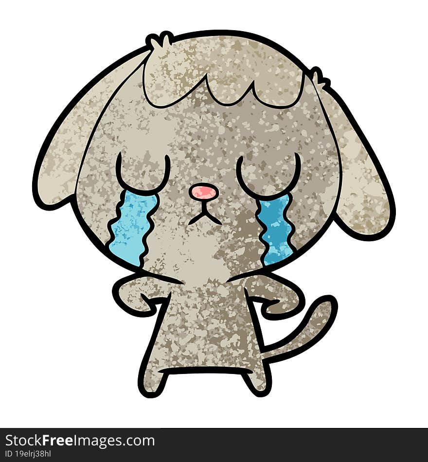 cute cartoon dog crying. cute cartoon dog crying