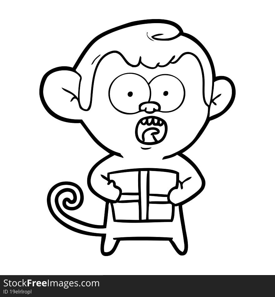 cartoon shocked monkey. cartoon shocked monkey