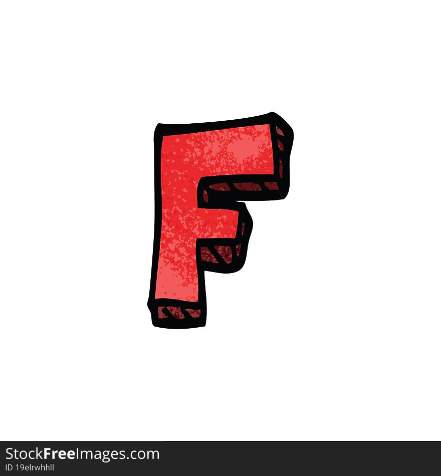 Cartoon Doodle Letter F