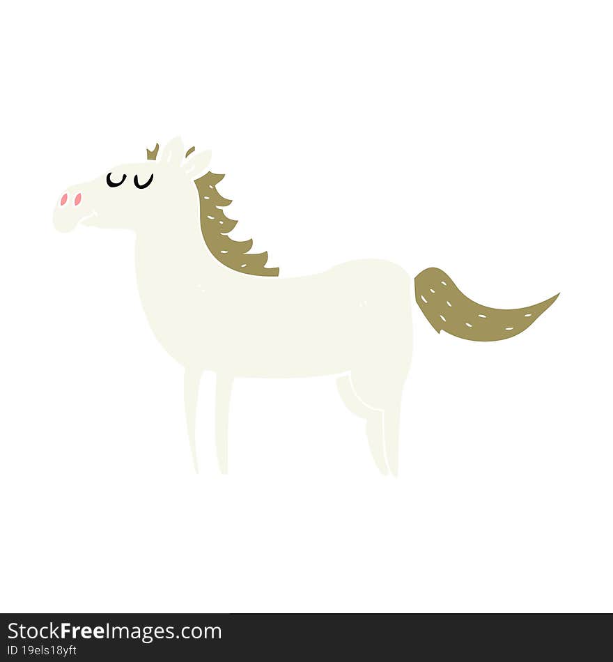 flat color illustration of a cartoon horse