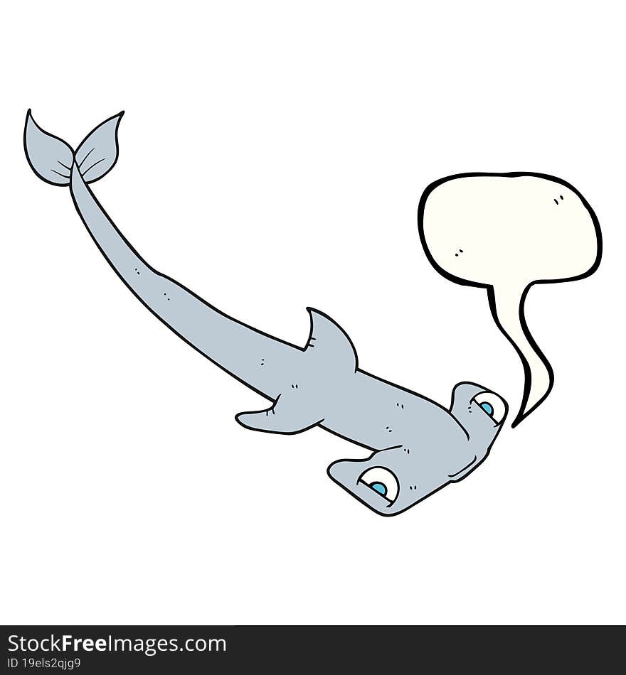 speech bubble cartoon hammerhead shark