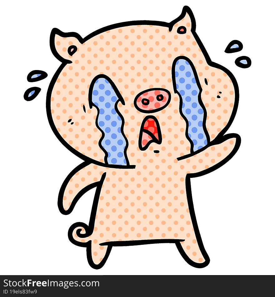 crying pig cartoon. crying pig cartoon