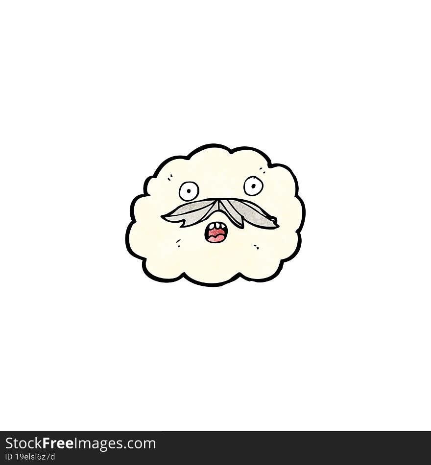 cartoon cloud with mustache