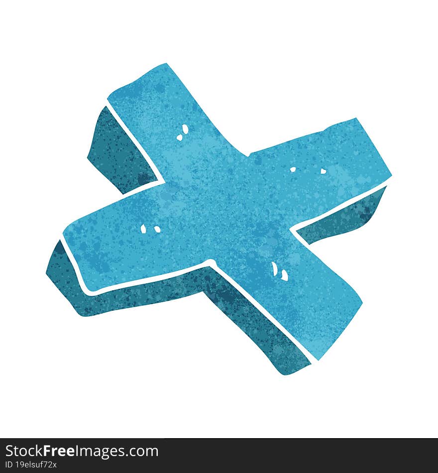 Cartoon Negative Cross Symbol