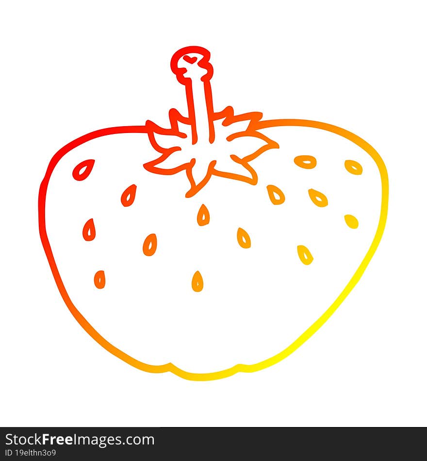 warm gradient line drawing cartoon strawberry