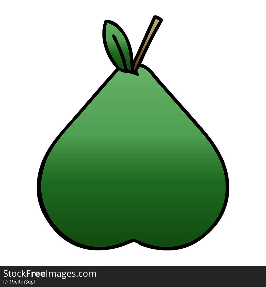 gradient shaded cartoon pear