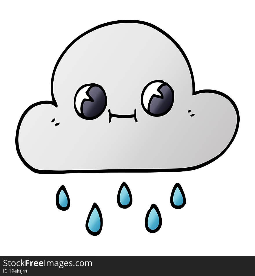 cartoon doodle rain cloud