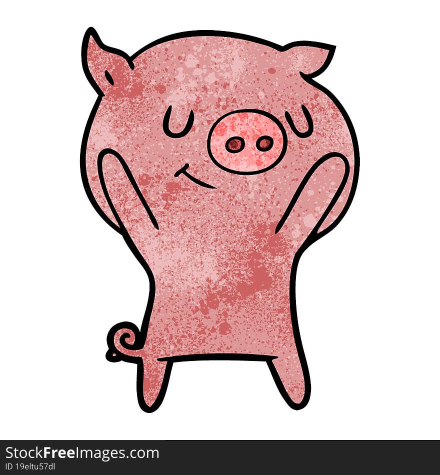 happy cartoon pig. happy cartoon pig