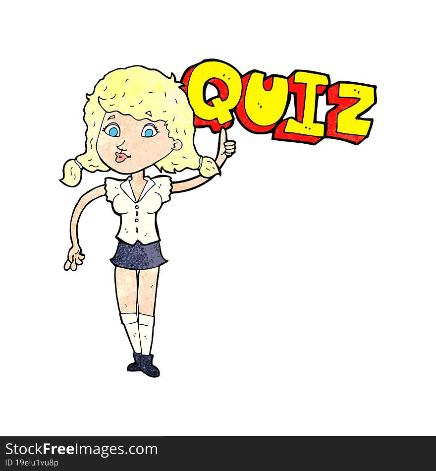 quiz sign cartoon