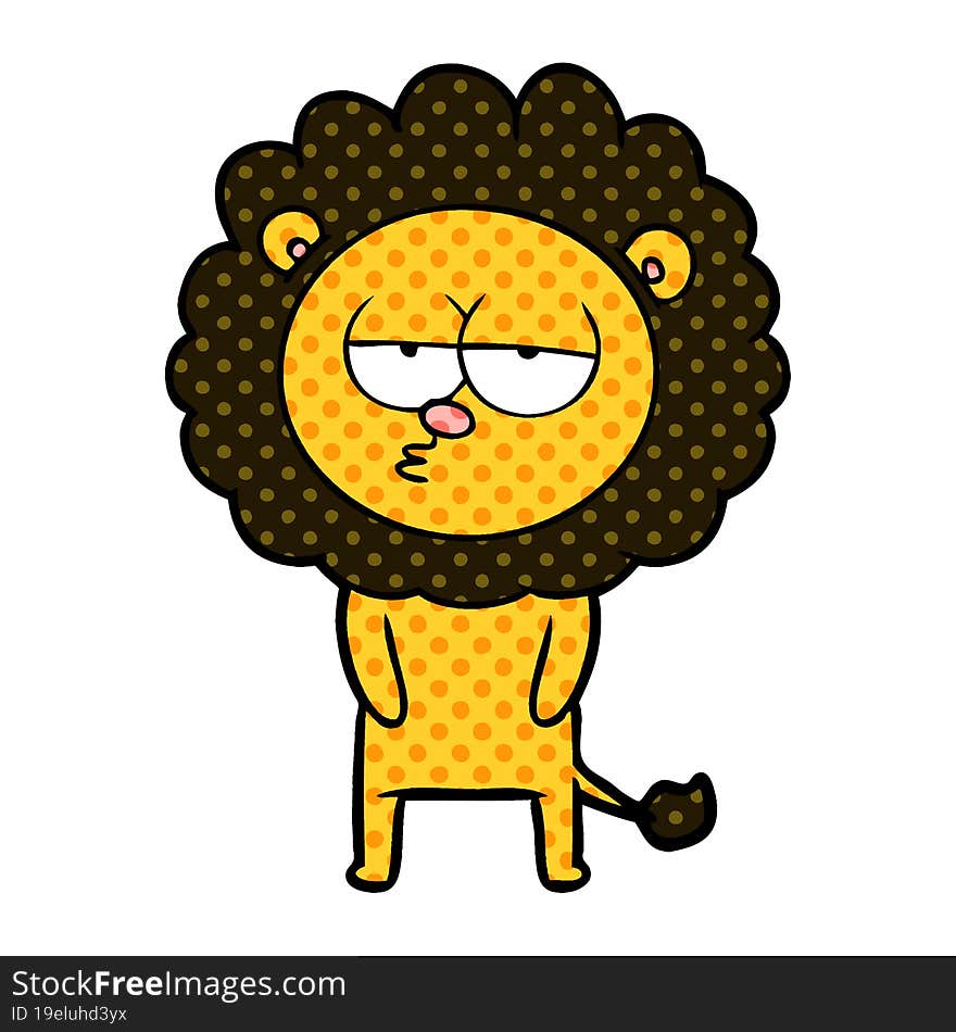 cartoon tired lion. cartoon tired lion