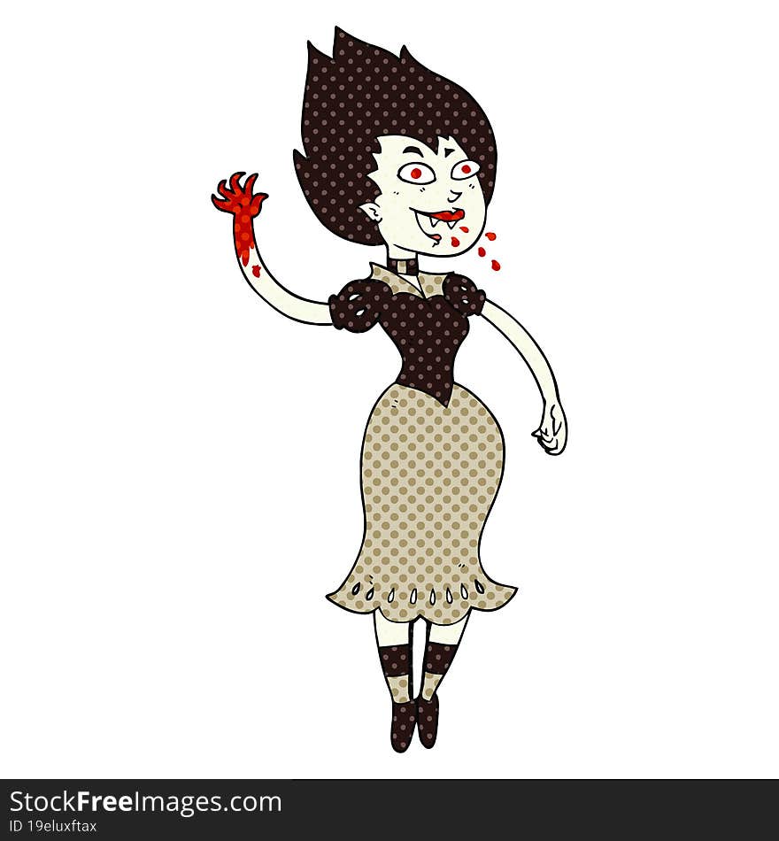 Cartoon Blood Sucking Vampire Girl