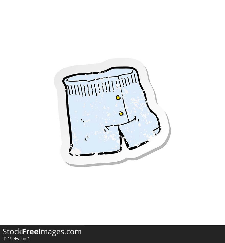 retro distressed sticker of a cartoon underwear