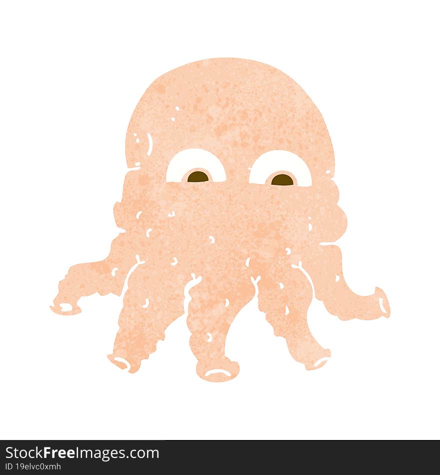 cartoon alien squid face