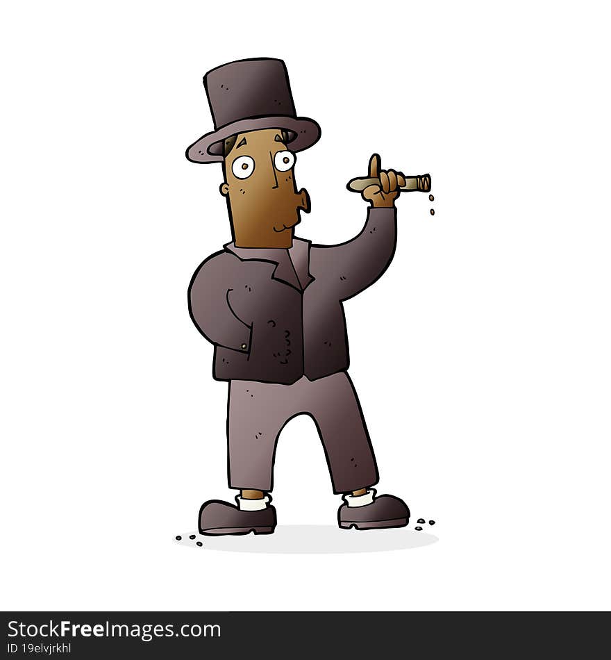 cartoon smoking gentleman