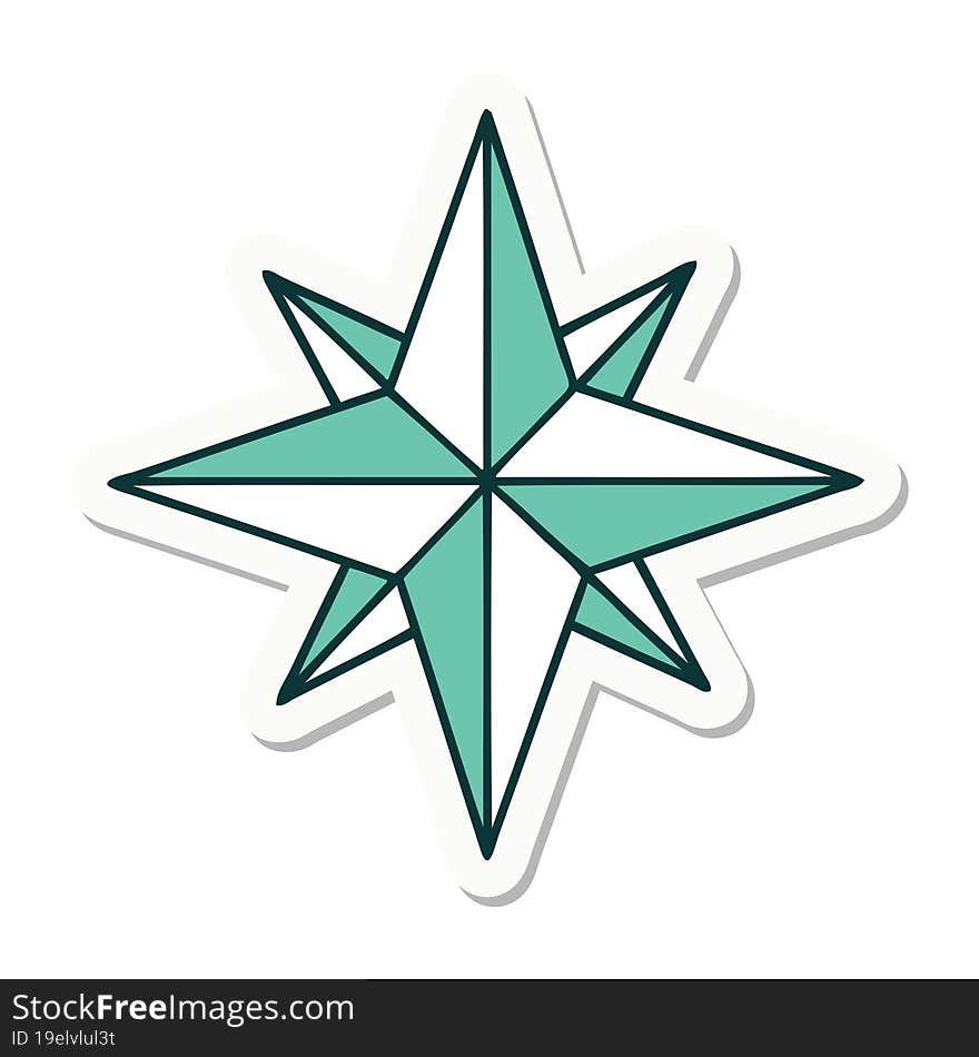 Tattoo Style Sticker Of A Star