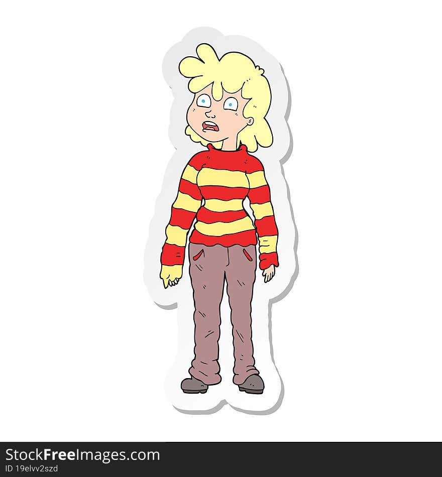 sticker of a cartoon teenager