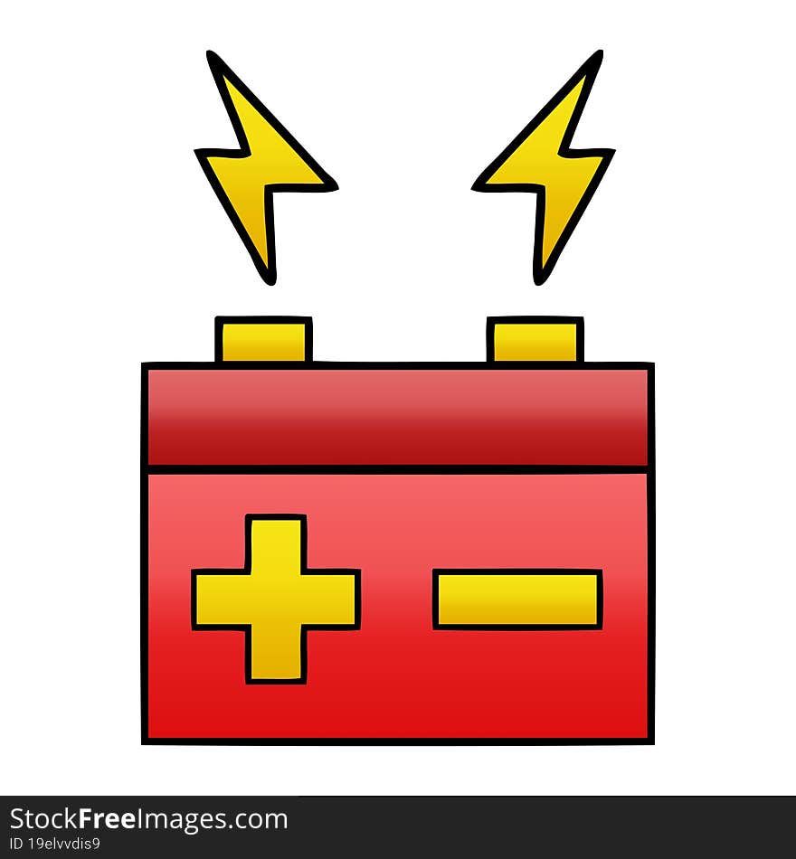 gradient shaded cartoon electrical battery