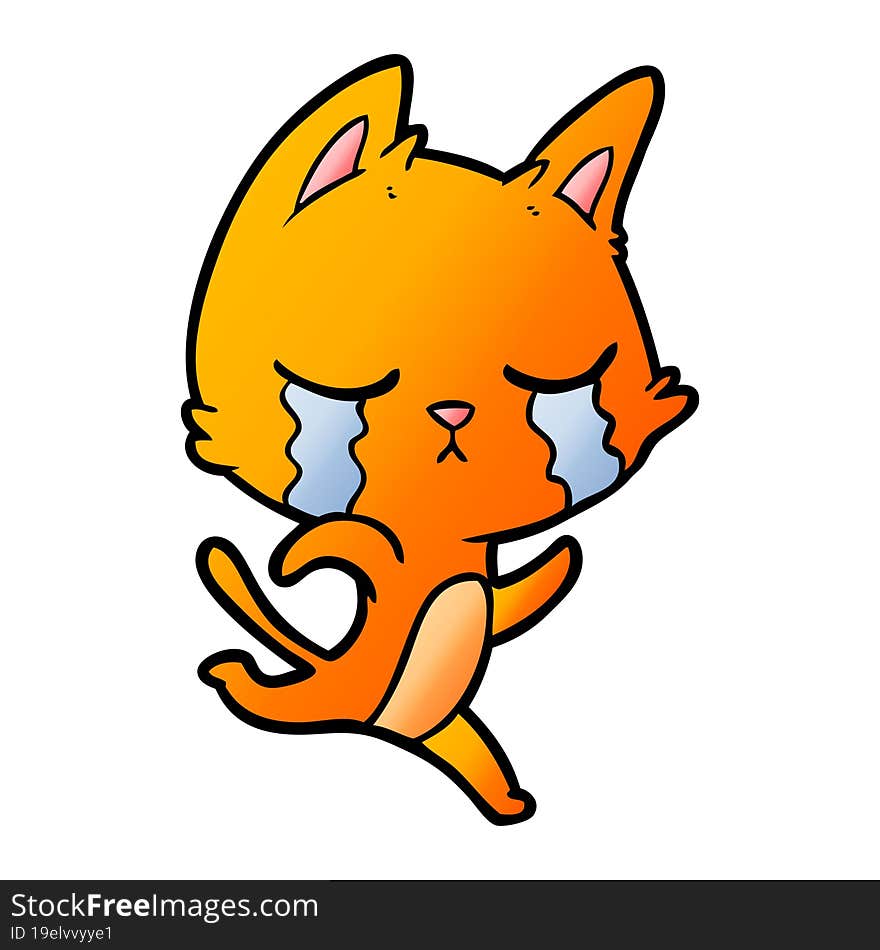 crying cartoon cat. crying cartoon cat