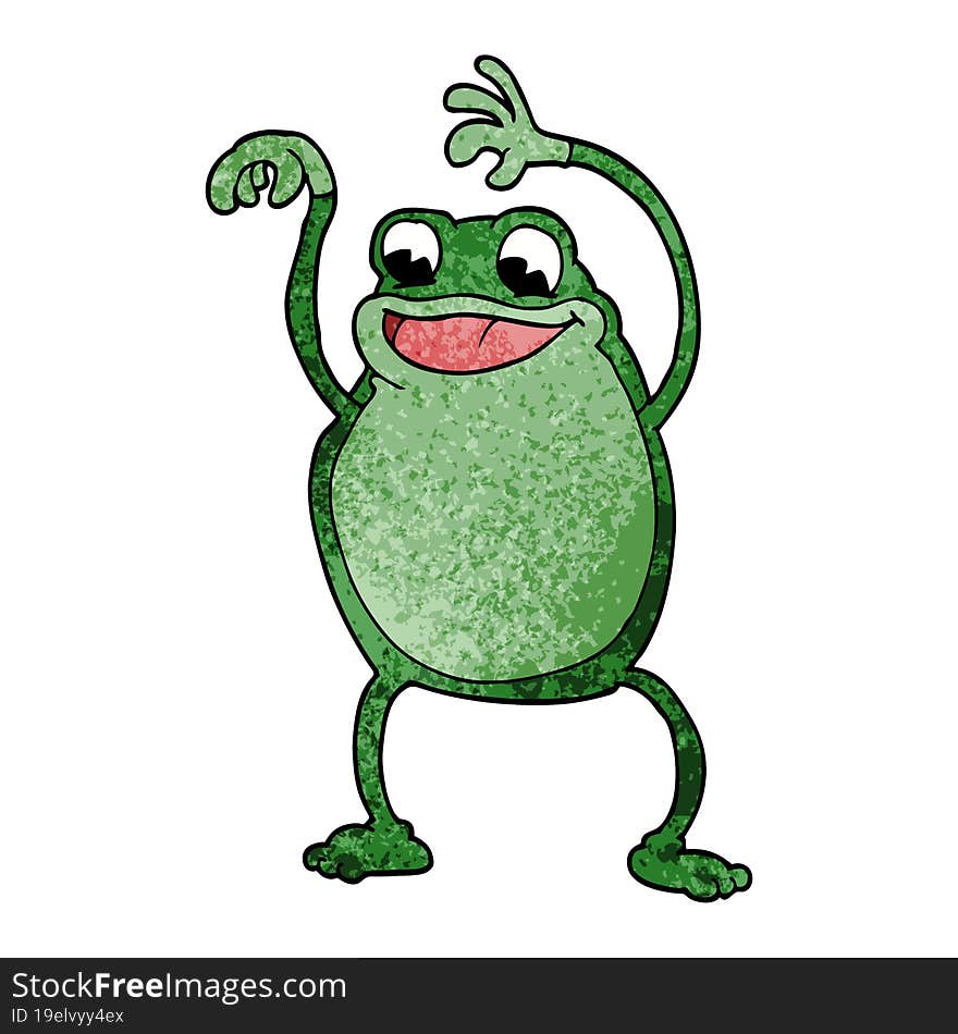 cartoon doodle frog