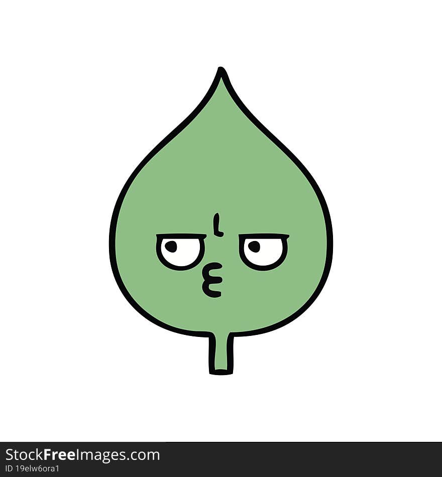 cute cartoon of a expressional leaf